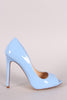Liliana Glossy Peep Toe Stiletto Pump