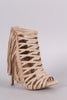 Wild Diva Lounge Strappy Fringe Stiletto Heel