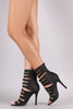 Cutout Slash Open Toe Stiletto Heel