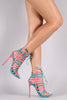 Shoe Republic LA Colorblock Caged Lace-Up heel