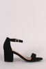 Bamboo Nubuck Ankle Strap Open Toe Block Heel