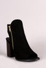 Suede Double-Side Zipper Peep Toe Booties
