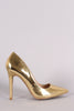 Qupid Metallic Pointy Toe Stiletto Pump