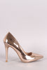 Qupid Metallic Pointy Toe Stiletto Pump