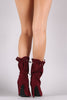 Anne Michelle Slouchy Perforated Peep Toe Booties