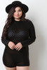 Semi-Sheer Contrast Diamond Pattern Romper