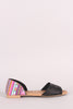 Qupid Geo Cutout Peep Toe Slip On Tribal Dorsay Flat