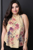 Vegan Suede Floral Sleeveless Top